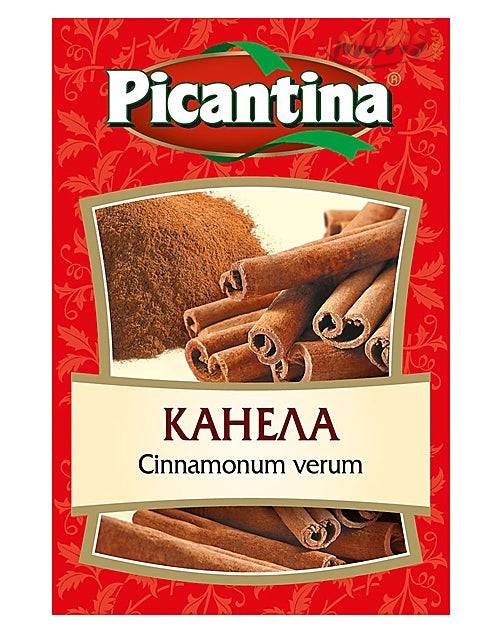 Picantina Zimt Bulgarien - Hochwertige Gewürze | 10g Packung mit gemahlenem Zimt und Zimtstangen, ideal für Süßwaren und Desserts.