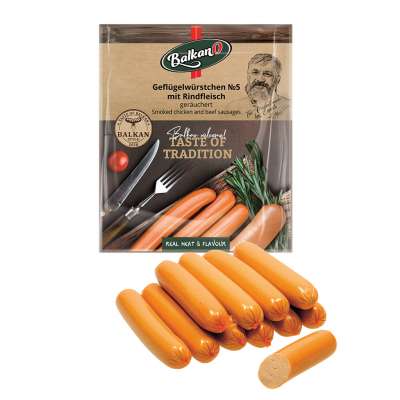 BalkanO Geflügelwürstchen mit Rindfleisch/Krenvirschi/ 450g/ ANGEBOT BIS 31.07.2025