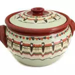 Tonschüssel/Глинен гювеч gemalt mit Griffe 0,65L