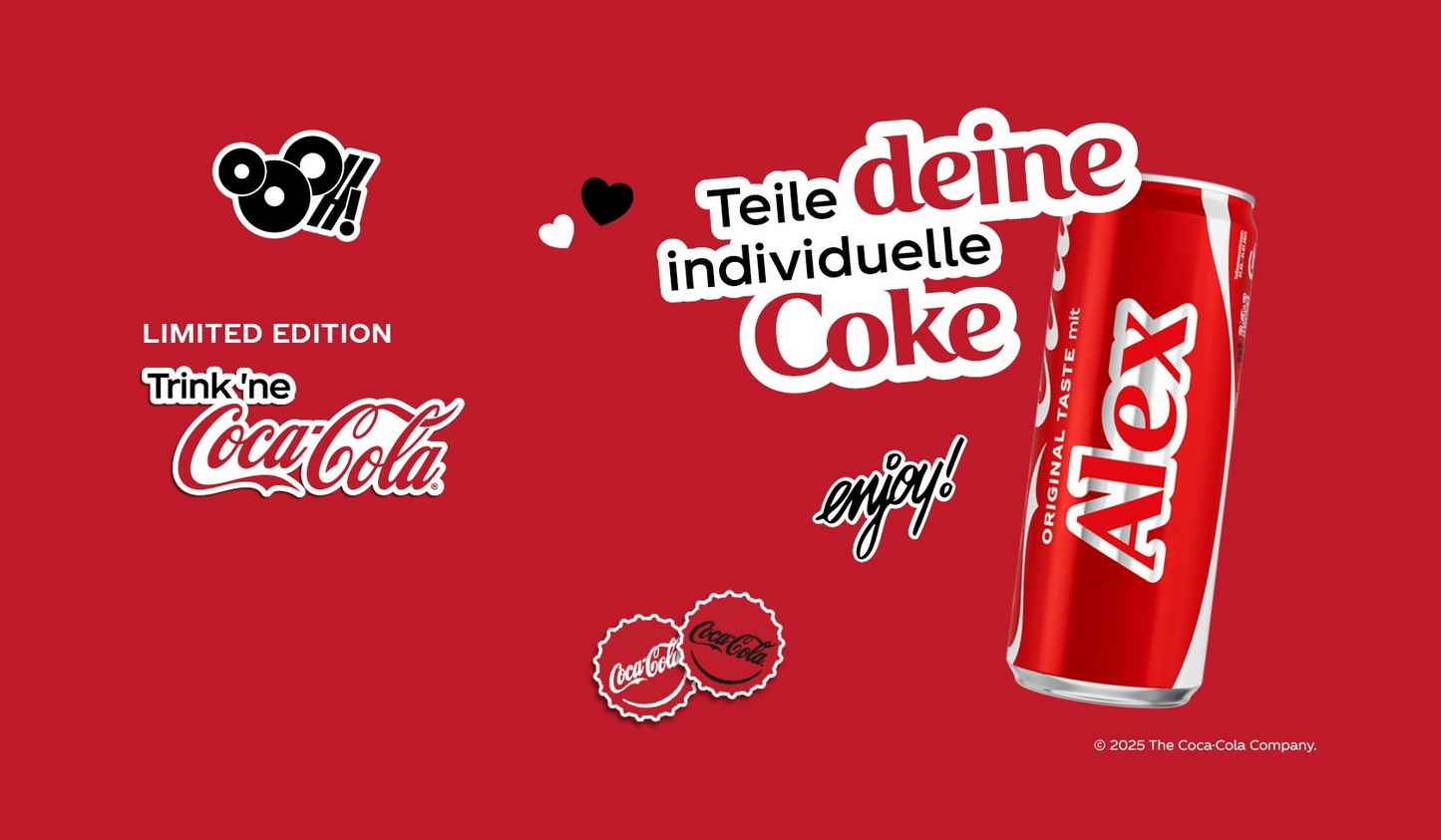 Coca Cola 330ml Dose mit Name zusätzlich Pfand 25 Cent/ Nur im Laden Konstanz