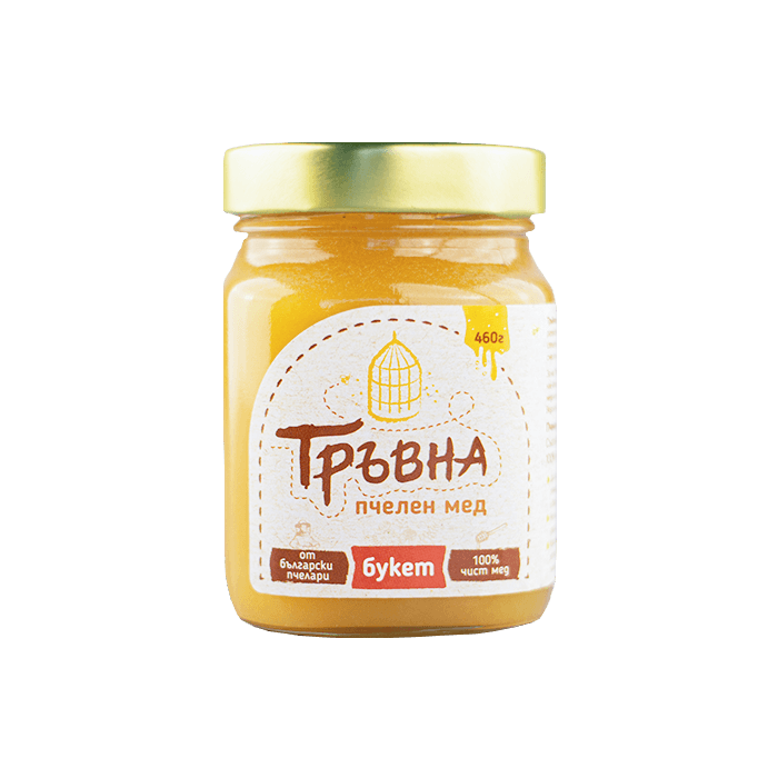 Blütenhonig Bulgarien – Aromatisch & Naturrein | 460g im Glas mit goldfarbenem Deckel, 100% naturreiner Honig aus bulgarischer Imkerei.