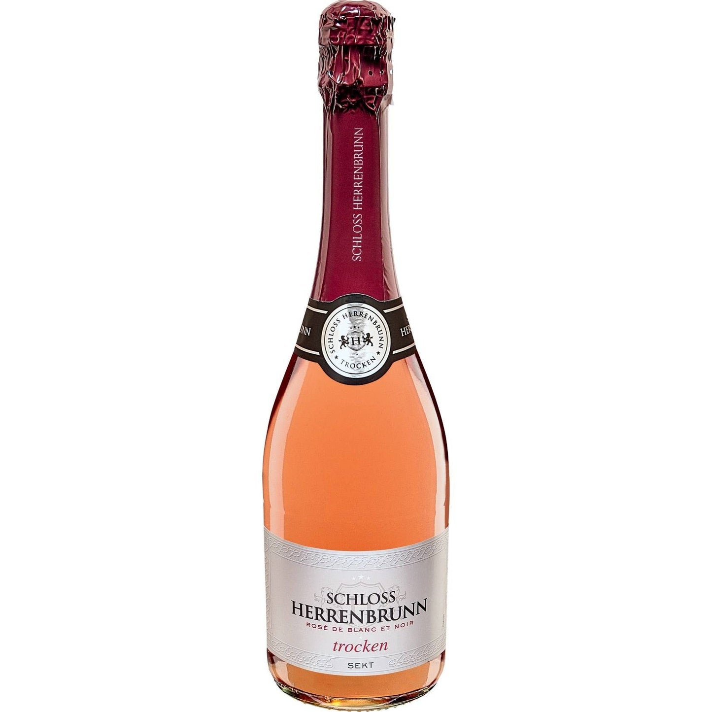 Schloss Herrenbrunn Rosé Sekt - 11% Alkohol, trocken, 0,75l Flasche mit edlem Design. Perfekt für festliche Anlässe und elegante Genusserlebnisse.