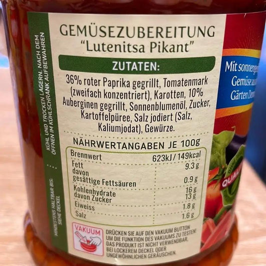 Deroni - Gemüsezubereitung Lutenitsa Pikant 520g - Bulgarian TreasuresLutenitsaBulgarian Treasures