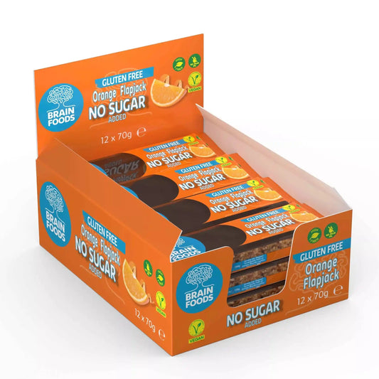 veganer Oranger Flapjack 70g Brain Foods