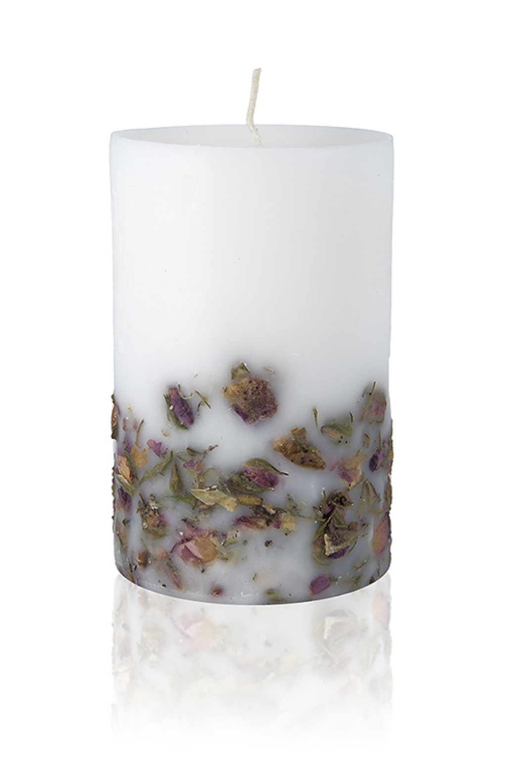 Duftkerze Rosa mit Ohrringen und Roseöl für Ihr Zuhause