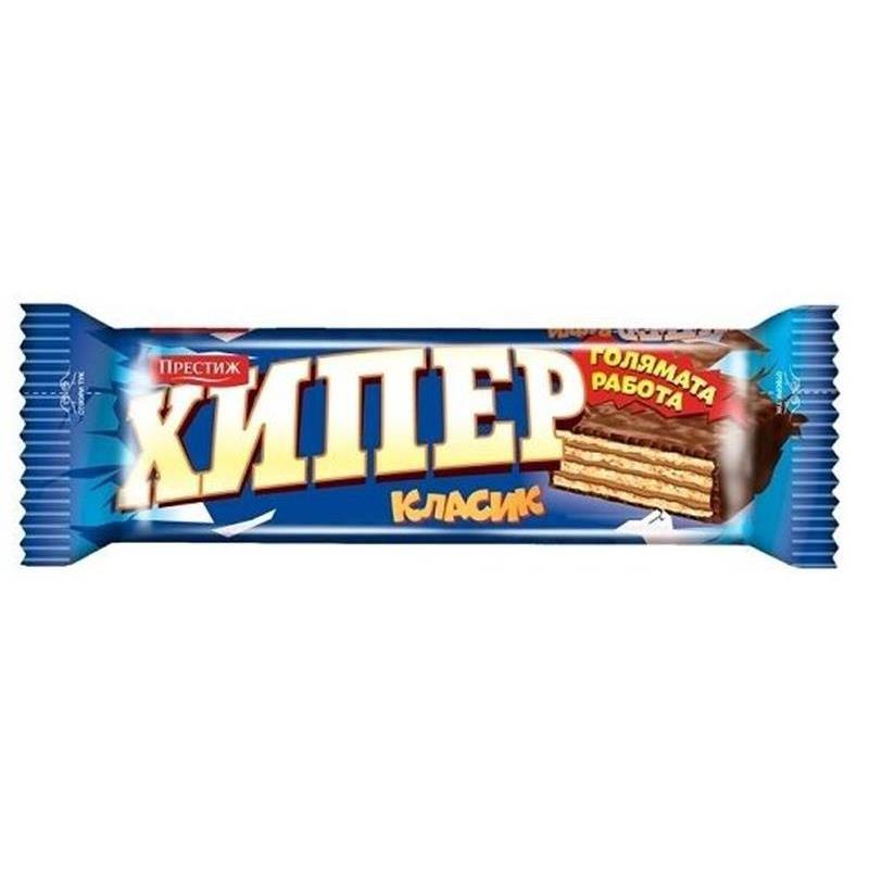 Waffel Hyper Classic Füllung mit 47% Kakaocreme und kakaohaltiger Fettglasur