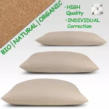 Bio-Hirsekissen, ergonomisch, atmungsaktiv, weicher Baumwoll-Steppkissenbezug, Nackenkissen mit Bio-Füllung