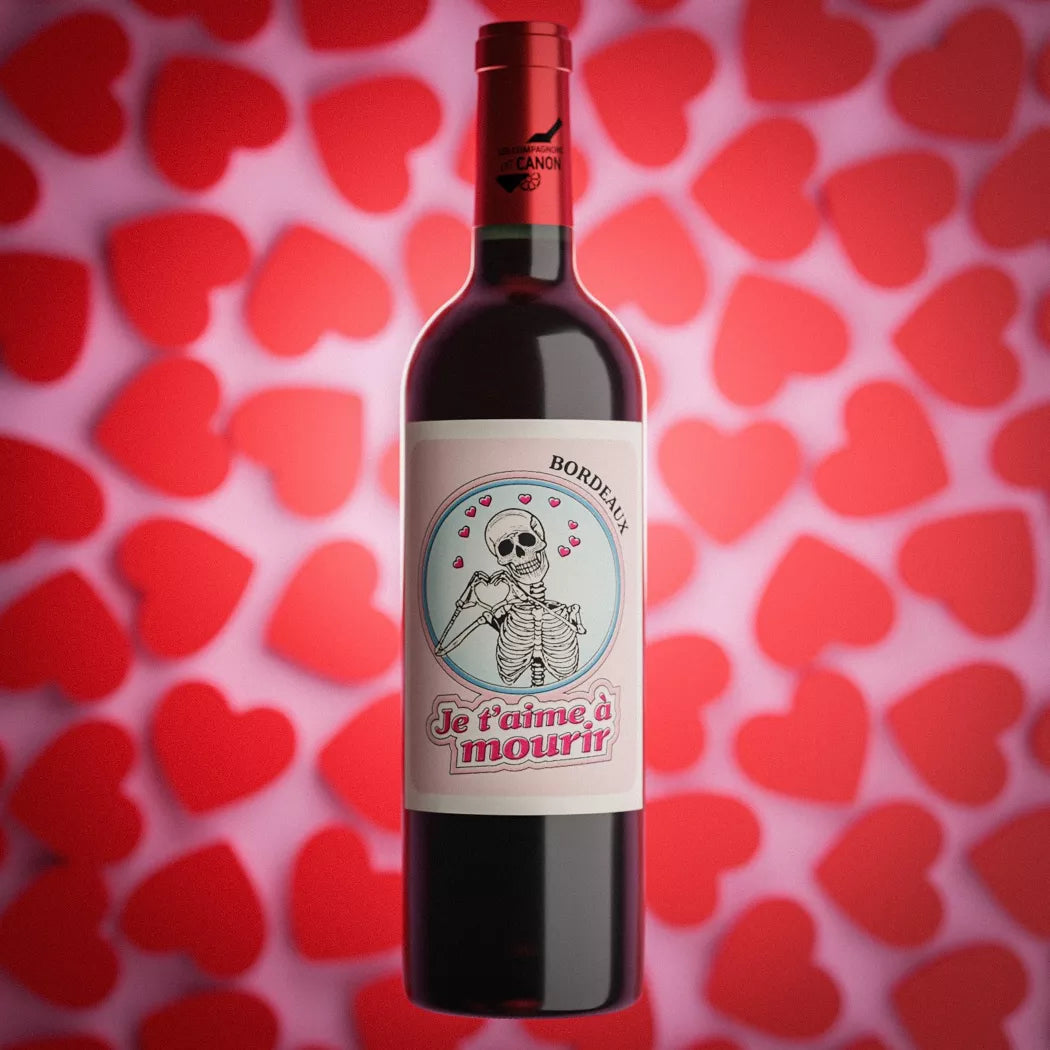 Rotwein -Ich liebe dich bis zum Tod /Bordeaux 2020 Valentinstags