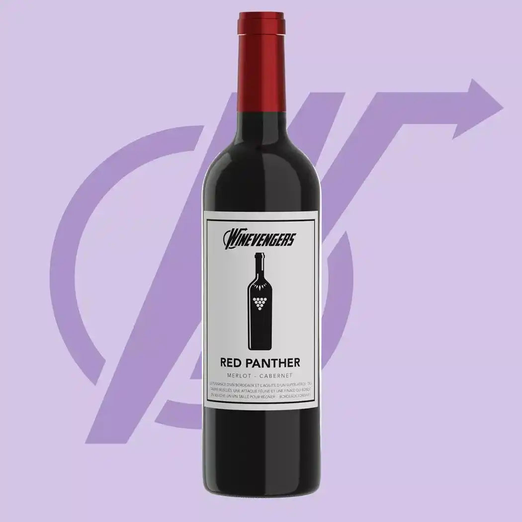 Rotwein Red Panther Winevengers - Bordeaux Wein mit 70% Merlot und 30% Cabernet in 0,75l Flasche, ideal für Weinliebhaber.
