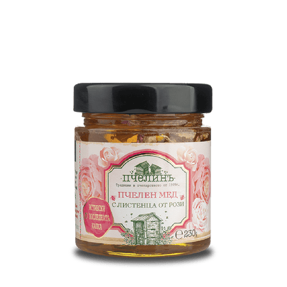 Pcelin Bienenhonig mit Rosenblättern 230g